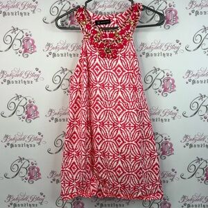 INC International Concepts shirt embroidery Red and White Patterned Tank Top